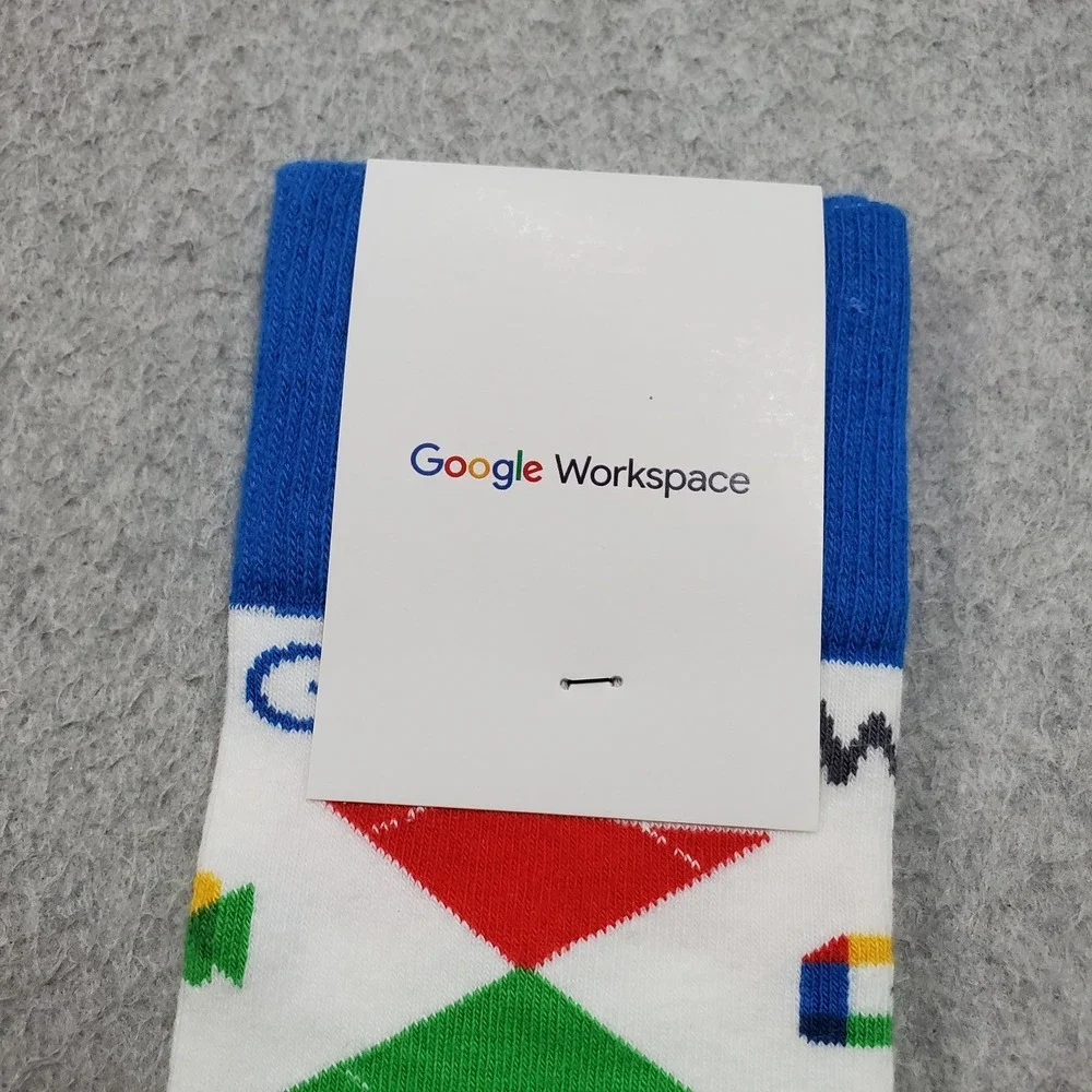 Sock Club Men Socks OS Blue Google Yellow Green Diamond‎ 2 Pairs NWT